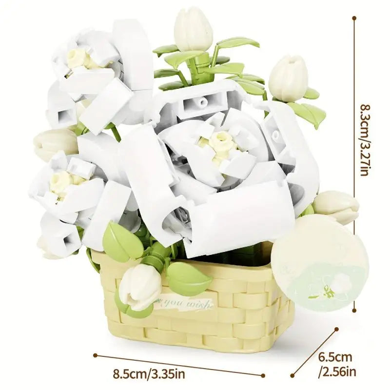 Moonlit Heaven Basket of Ice Kingdom Blooms Block Toy DIY Set