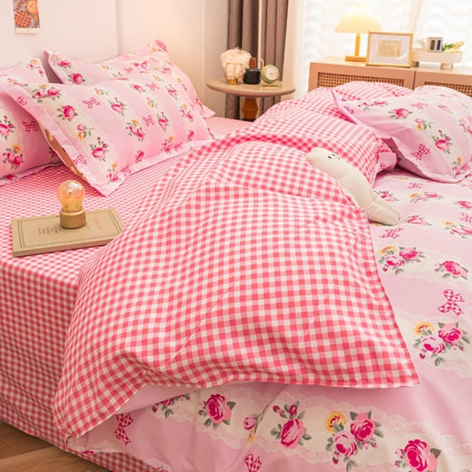 Candied Roses and Teddy Bears Cottagecore Fairycore Princesscore Shabby Chic Coquette Kawaii Bedding