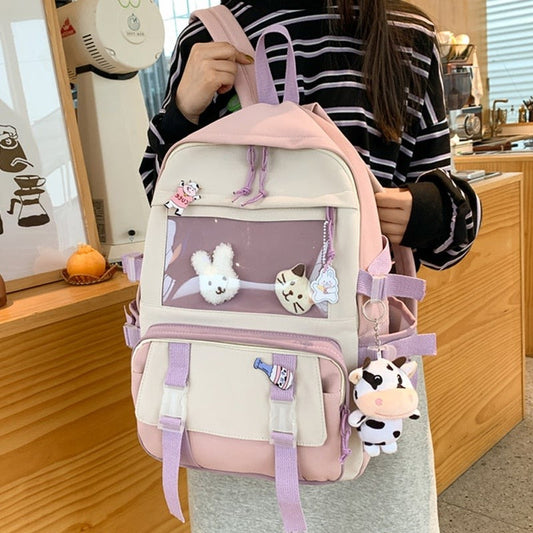 Berries in Spring Grass Bunny Cow Kitten Cottagecore Fairycore Backpack Luggage - Moonlit Heaven