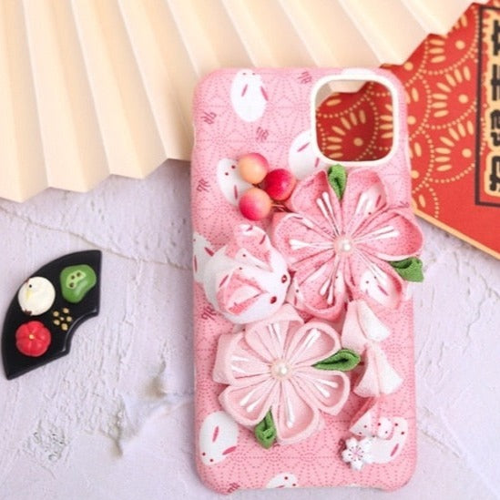 Kanzashi Bunny Fairycore Princesscore Cottagecore iPhone Case
