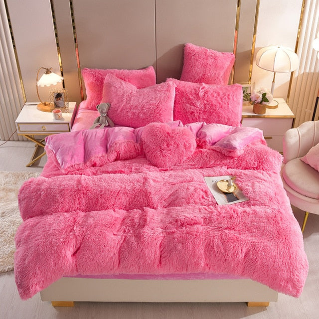 Warm Bear Princesscore Fairycore Fuzzy Bedding - Moonlit Heaven
