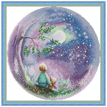 My Best Friend Under the Golden Moon Fairycore Cottagecore Embroidery Kit