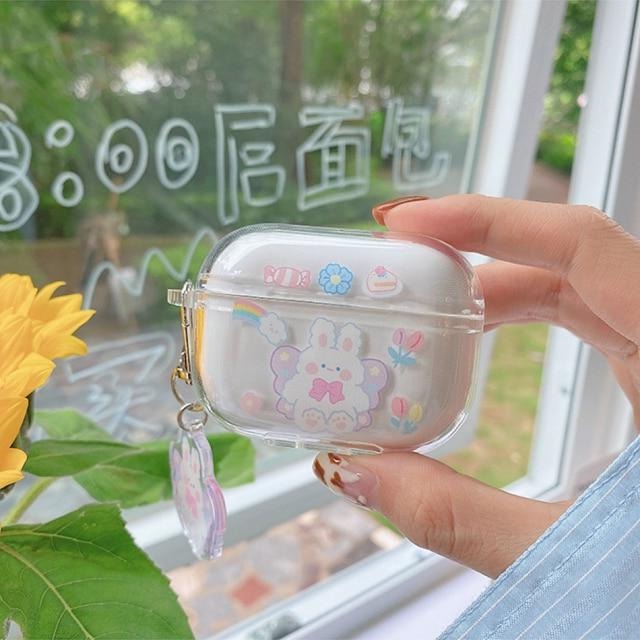 Sparkly Dewy Flower Rabbit Gaming Fairycore Cottagecore iPhone Airpods Case - Moonlit Heaven