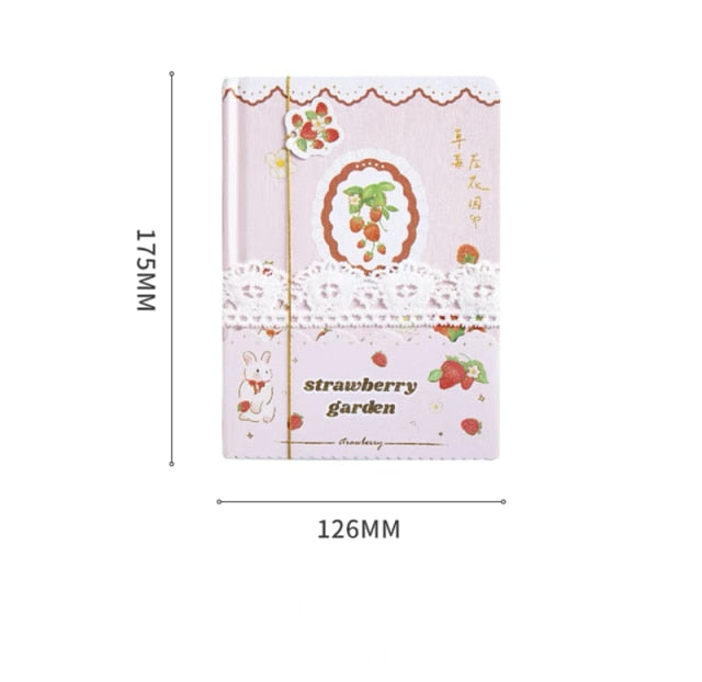 Strawberry Icing Fairycore Cottagecore Journal Planner Stationery - Moonlit Heaven