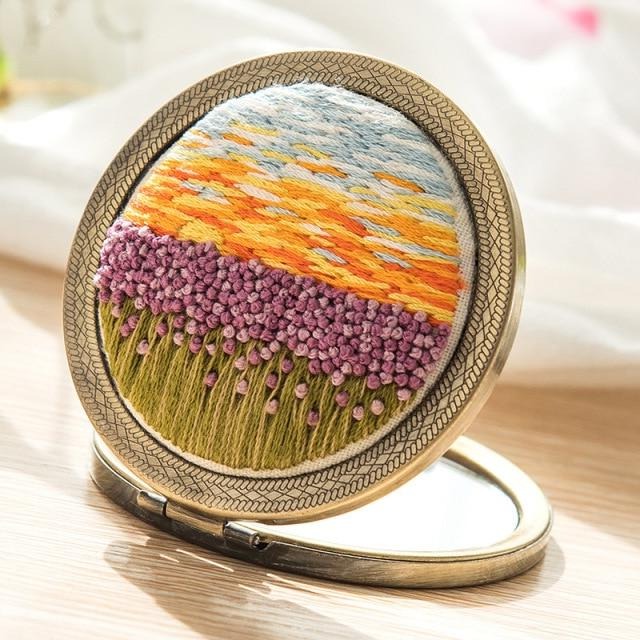 Craft View Through the Cottage Window Fairycore Cottagecore Mirror Embroidery Set - Moonlit Heaven
