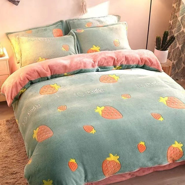 Sweet and Colorful Fairycore Princesscore Fuzzy Bedding - Moonlit Heaven