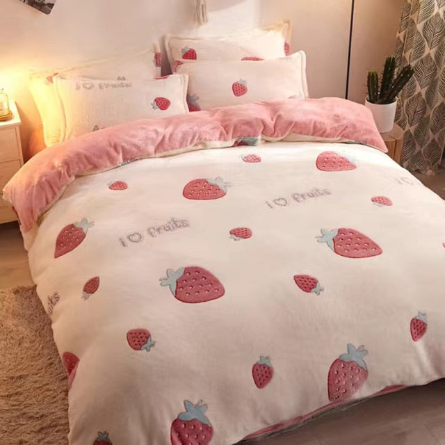 Sweet and Colorful Fairycore Princesscore Fuzzy Bedding - Moonlit Heaven