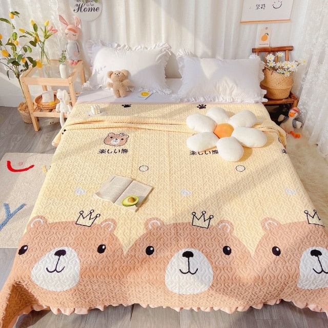 Country Picnic Kawaii Fairycore Cottagecore Quilt Fuzzy Bedding - Moonlit Heaven