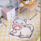 Snowball the Kitten Princesscore Fairycore Cottagecore Floor Cover Mat