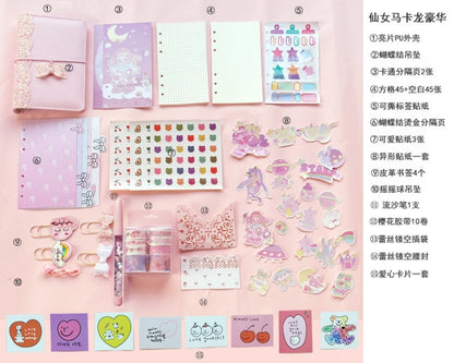 Kawaii Purple Stationery Set – Starlight Glitter Notes
