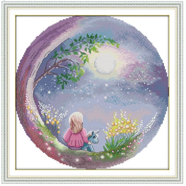 Craft My Best Friend Under the Golden Moon Fairycore Cottagecore Embroidery Kit