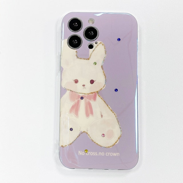 White Chocolate Bears Fairycore Cottagecore Princesscore Couple iPhone Case