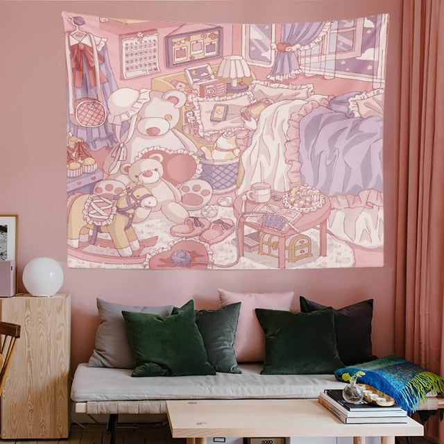 Gamer Girl Dreams Fairycore Princesscore Wall Art Tapestry