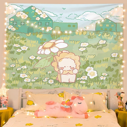 Honey Sweet Fields Fairycore Cottagecore Wall Art Tapestry