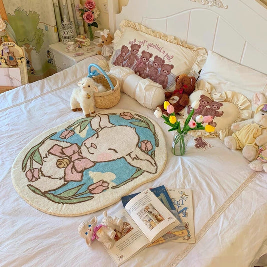 Rosy Bunny and Teddy's Playtime Shabby Chic Cottagecore Fairycore Prin –  Moonlit Heaven